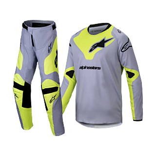 Alpinestars Youth Motocross Gear Racer Veil - Grey / Fluo Yellow