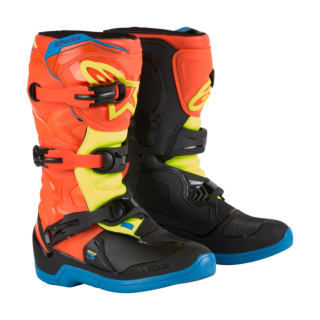 Alpinestars Youth Motocross Boots Tech 3S - Fluo Orange / Blue / Fluo Yellow