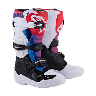 Alpinestars Youth Motocross Boots Tech 7S - White / Black / Rainbow