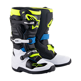 Alpinestars Youth Motocross Boots Tech 7S - Black / Enamel Blue / Fluo Yellow
