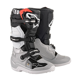 Alpinestars Youth Motocross Boots Tech 7S - Black / Zilver / White / Gold