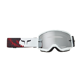 Fox Motocross Goggle Main II Kairos - White / Fluo Red - Chrome Spark