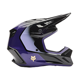 Fox Motocross Helmet V3 Drip - Black / Purple