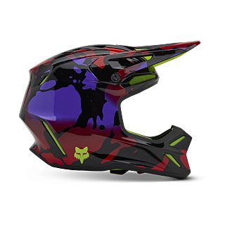 Fox Motocross Helmet V3 Throttle - Fluo Yellow