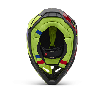 Fox Motocross Helmet V3 Throttle - Fluo Yellow