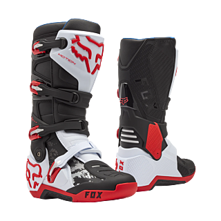 Fox Motocross Boots Motion - White / Fluo Red