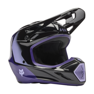 Fox Youth Motocross Helmet V3 Spire - Black / Purple