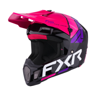 FXR Motocross Helmet Clutch Comp - Black / Razz