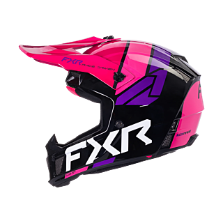 FXR Motocross Helmet Clutch Comp - Black / Razz