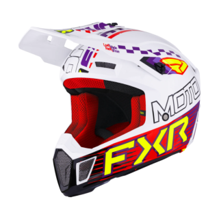 FXR Motocross Helmet Clutch Race Div - White / Purple / Red