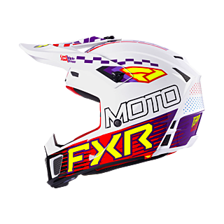 FXR Motocross Helmet Clutch Race Div - White / Purple / Red