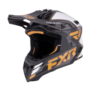 FXR Motocross Helmet Helium Carbon - Gold / White