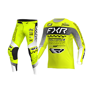 FXR Youth Motocross Gear 2026 Podium - HiVis / Black / Grey