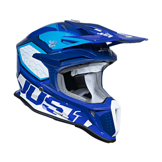 Just1 Motocross Helmet J18F Hexa - Blue / White