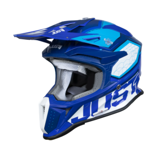 Just1 Motocross Helmet J18F Hexa - Blue / White