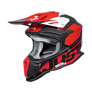 Just1 Motocross Helmet J18F Hexa - Red / White / Black / Titanium