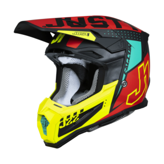 Just1 Motocross Helmet J22F Falcon - Red / Fluo Yellow / Black