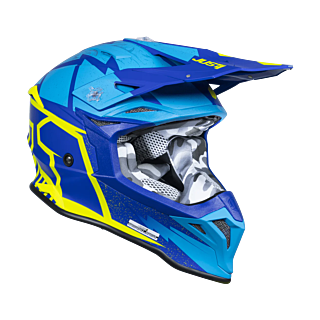 Just1 Motocross Helmet J39 Poseidon - Blue / Fluo Yellow