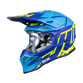 Just1 Motocross Helmet J39 Poseidon - Blue / Fluo Yellow