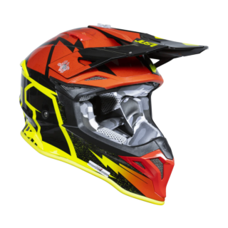 Just1 Motocross Helmet J39 Poseidon - Black / Fluo Yellow / Red