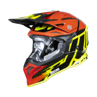Just1 Motocross Helmet J39 Poseidon - Black / Fluo Yellow / Red