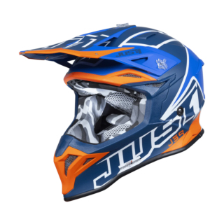 Just1 Motocross Helmet J39 Thruster - Blue / Orange / White
