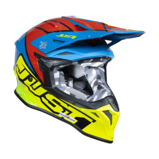 Just1 Motocross Helmet J39 Thruster - Fluo Yellow / Blue / Red / Black