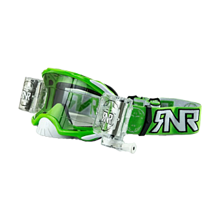 RNR Motocross Goggle Roll-Off Platinum WVS - Green - Clear