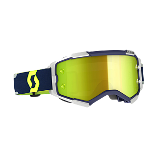 Scott Motocross Goggle Fury - Blue / Grey - Mirror Yellow
