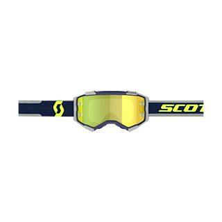 Scott Motocross Goggle Fury - Blue / Grey - Mirror Yellow