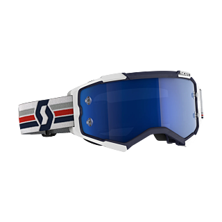 Scott Motocross Goggle Fury - Blue / White - Mirror Electric Blue