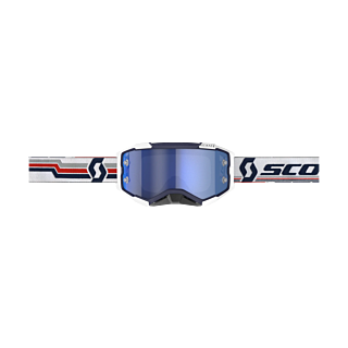Scott Motocross Goggle Fury - Blue / White - Mirror Electric Blue