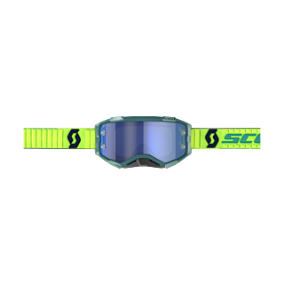 Scott Motocross Goggle Fury - Teal Blue / Neon Yellow - Mirror Electric Blue