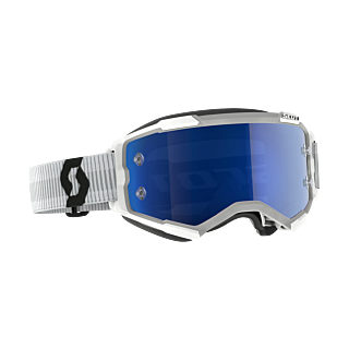Scott Motocross Goggle Fury - White / Blue - Mirror Electric Blue