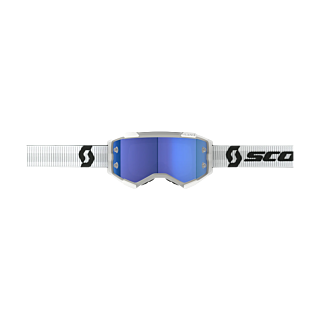 Scott Motocross Goggle Fury - White / Blue - Mirror Electric Blue