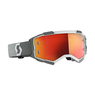 Scott Motocross Goggle Fury - White / Grey - Mirror Orange