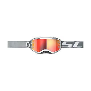 Scott Motocross Goggle Fury - White / Grey - Mirror Orange