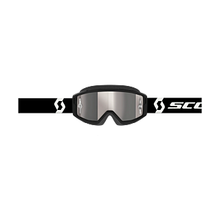 Scott Motocross Goggle Primal - Black / White - Mirror Silver