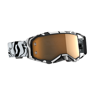 Scott Motocross Goggle Prospect Marbl - Black / White - Amplifier Mirror Gold