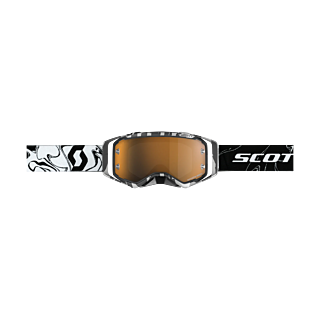 Scott Motocross Goggle Prospect Marbl - Black / White - Amplifier Mirror Gold