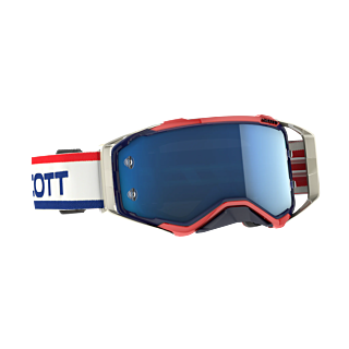 Scott Motocross Goggle Prospect Retro - White / Blue - Mirror Electric Blue