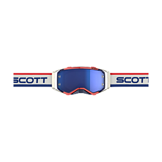 Scott Motocross Goggle Prospect Retro - White / Blue - Mirror Electric Blue
