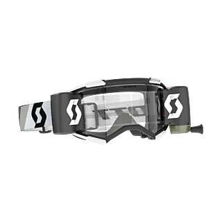 Scott Motocross Goggle Roll-Off Fury WFS Premium - Black / White - Clear