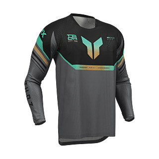 Thor Motocross Jersey 2026 Launchmode Vented Raptor - Black / Charcoal