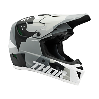Thor Motocross Helmet Reflex Sport Carbon Brave - Grey / White