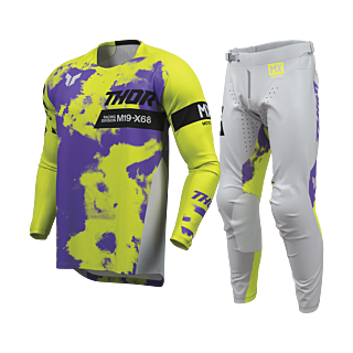 Thor Motocross Gear 2026 Launchmode Bleach - Grey / Acid
