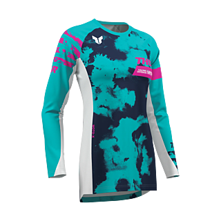 Thor Women Motocross Jersey 2026 Launchmode Bleach - White / Aqua