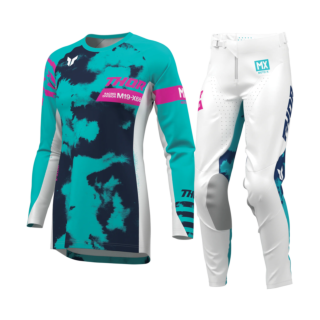 Thor Women Motocross Gear 2026 Launchmode Bleach - White / Aqua