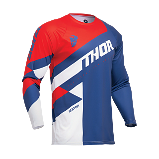 Thor Youth Motocross Jersey Sector Checker - Navy / Red
