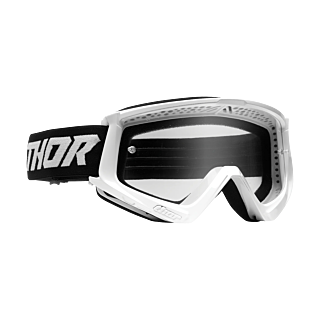 Thor Youth Motocross Goggle Combat Racer - White / Black - Clear